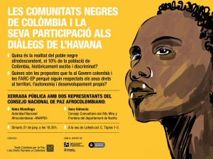 Cartell xerrada sobre la pau a Colòmbia