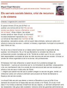 Opinió Miguel Àngel Manzano sobre serveis socials
