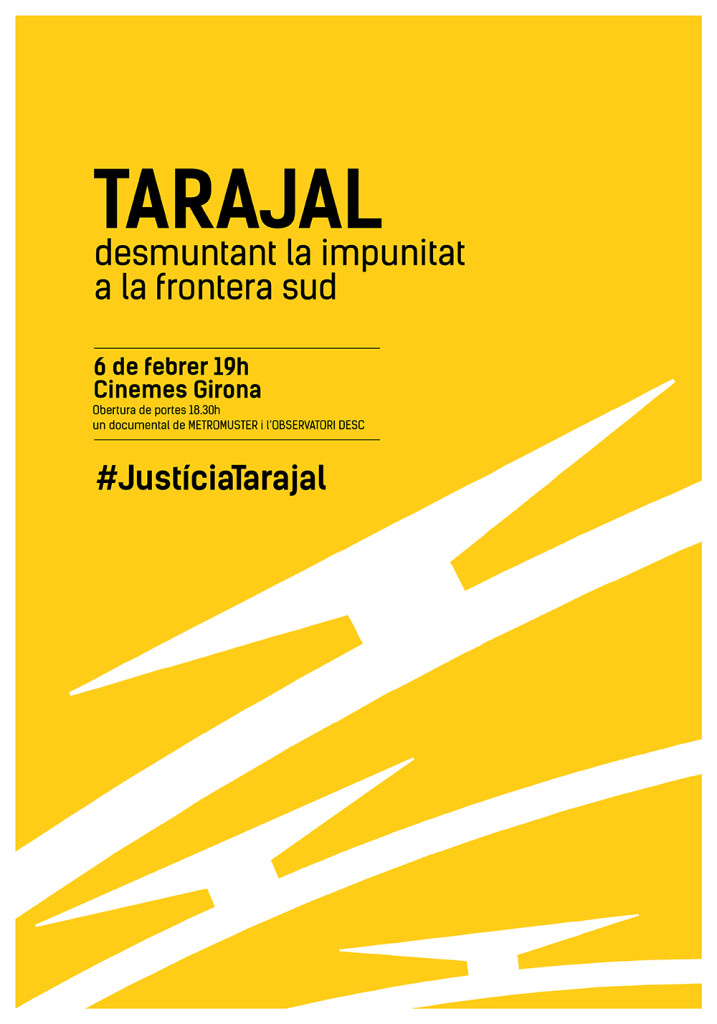 Cartell de la preestrena de Tarajal: 'Desmuntant la impunitat a la frontera sud'
