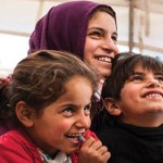 El refugiats són benvinguts, imatge de nens somrient