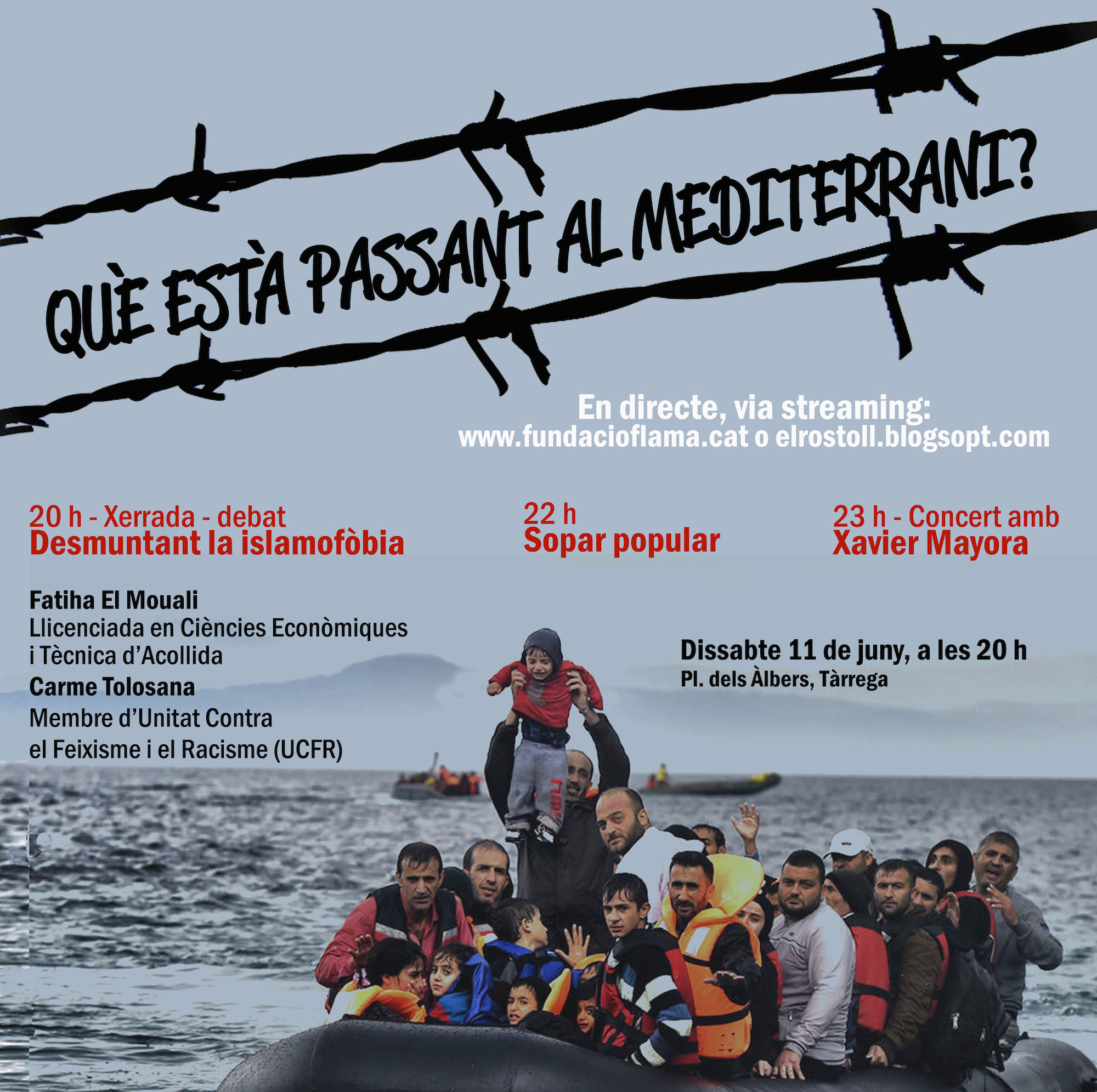 Crisi migratòria i islamofòbia, cartell de la xerrada-debat