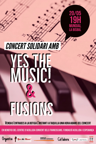 Cartell concert solidari 'Yes the music & Fusions'