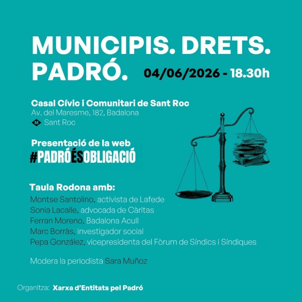 La Xarxa d'Entitats pel Padró presenta a Badalona la seva nova web | 9 de juny de 2026
